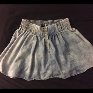 BDG Button-down Cotton Skater Skirt